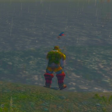 Wassilij is fishing.